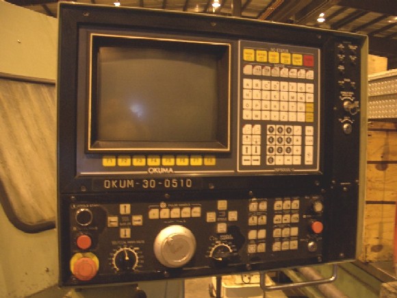 OKUMA LC30-2S, 19.69" SWOB, 40.16"-Z, OSP5000 CNC CTRL, CHIP CONVEYOR, 4-AXIS