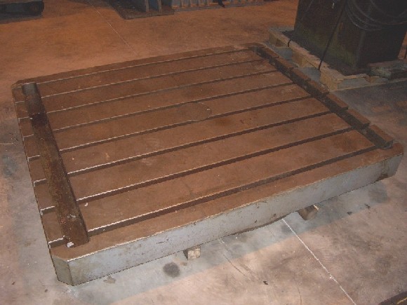 FLOOR PLATE, 59"W x 71"L x 6" THICKNESS, 8 T-SLOTS, 7" T-SLOTS CNTR TO CNTR