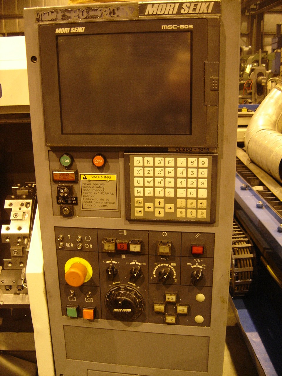 MORI SEIKI CL-200A, MSC-803 CTRL, 20.28" SW, 2.40" HOLE, 9.25"-X, 12.20"-Z, 4,500 RPM, 1998