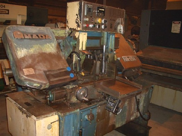 10" x 11" AMADA, H-250SA, 1" x .037" x 11'6" BLADE, 21.7" TABLE HEIGHT, 3,300 LBS WORK LOAD