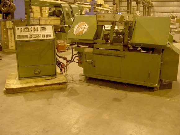 16" x 20" MARVEL MDL 15A4/MI/S, 10 HP, 1-1/2" BLADE SIZE, 600 LBS FEED FORCE, 20' ROLLER CONVEYOR