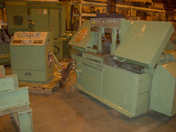 16" x 20" MARVEL MDL 15A4/MI/S, 10 HP, 1-1/2" BLADE SIZE, 600 LBS FEED FORCE, 20' ROLLER CONVEYOR