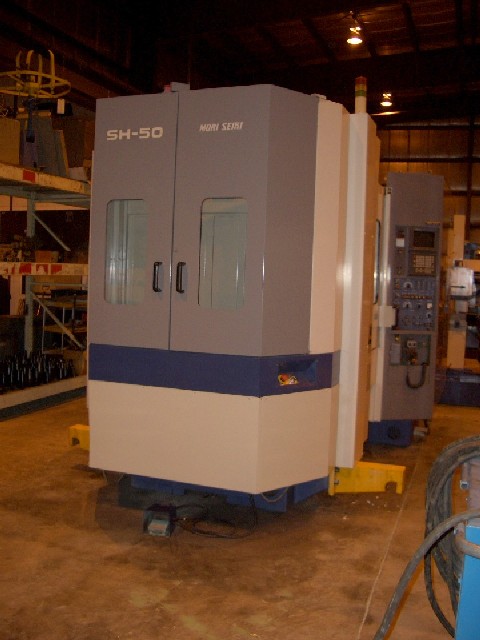 MORI SEIKI SH-50, 19.69" x 19.69" (2 ) PALLETS, 24.8"-X, 23.62"-Y, 25.59"-Z, 12,000 RPM, 40 ATC, 1996, FANUC 16MB CTRL