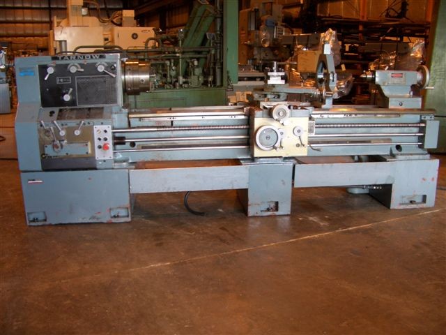 22" x 80" POLAMCO, MDL TUJ-50M, 3.5" HOLE, TAPER, COOLANT, INCH/METRIC, 10" 3- JAW CHK