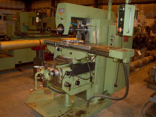 JAFO MDL FWF32, 5 T-SLOTS, 12.5" x 51" TBL, 45 DEG TBL SWIVEL, 33.5"-X, 10"-Y, 17"-Z, ISO 40 TAPER