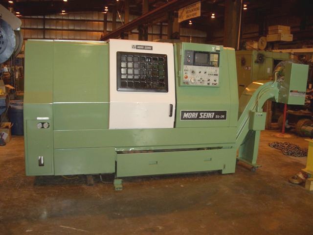 MORI SEIKI SL-25B/500, 1988, FANUC 10T CTRL, 20" SWING, 24" CENTERS, 3.1" SPINDLE BORE