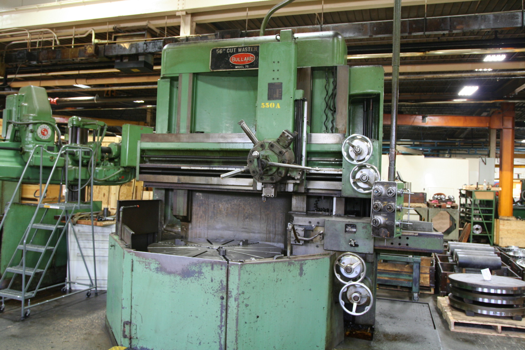 56" BULLARD CUTMASTER 75, 200 RPM, 40 HP, TURRET & SIDE HEAD'S, PENDANT CTRL, COOLANT