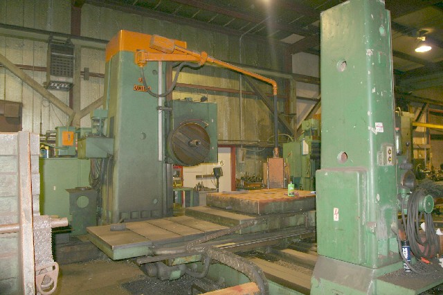 5" UNION TABLE TYPE BORING BAR, 63 X 55 ROTARY TABLE, OUTBOARD SUPPORT, 50 TAPER, 32" FACING HEAD, 2 AXIS DRO,