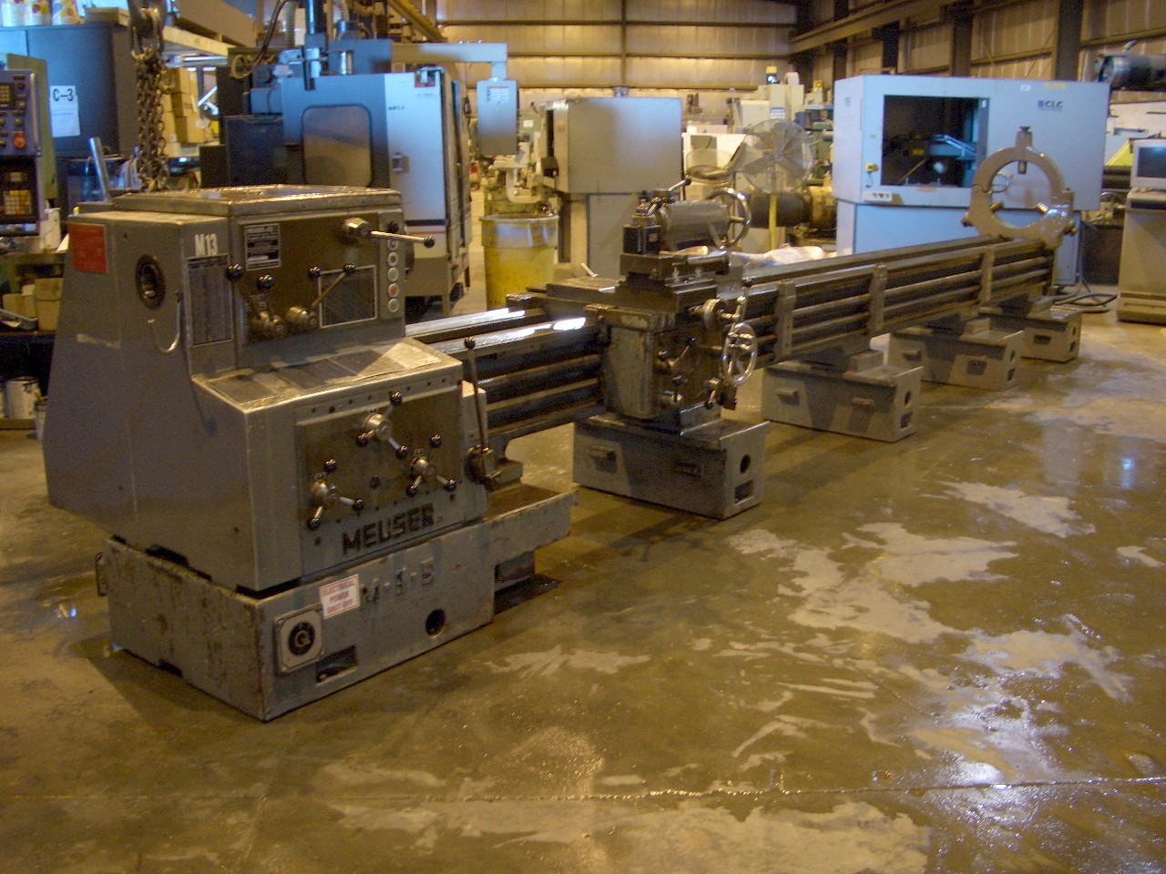 24" x 200" MEUSER GAP BED, MDL M-11-5, 900 RPM, 3-JAW & 4-JAW CHUCKS, 2-STEADY RESTS, IN/MM, 1967