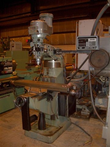 BRIDGEPORT SERIES 2, 9 x 42 TBL, 26"-X, 12"-Y, 16" KNEE, 5" QUILL, 4200 RPM, 2-AXIS PROTOTRAK PLUS