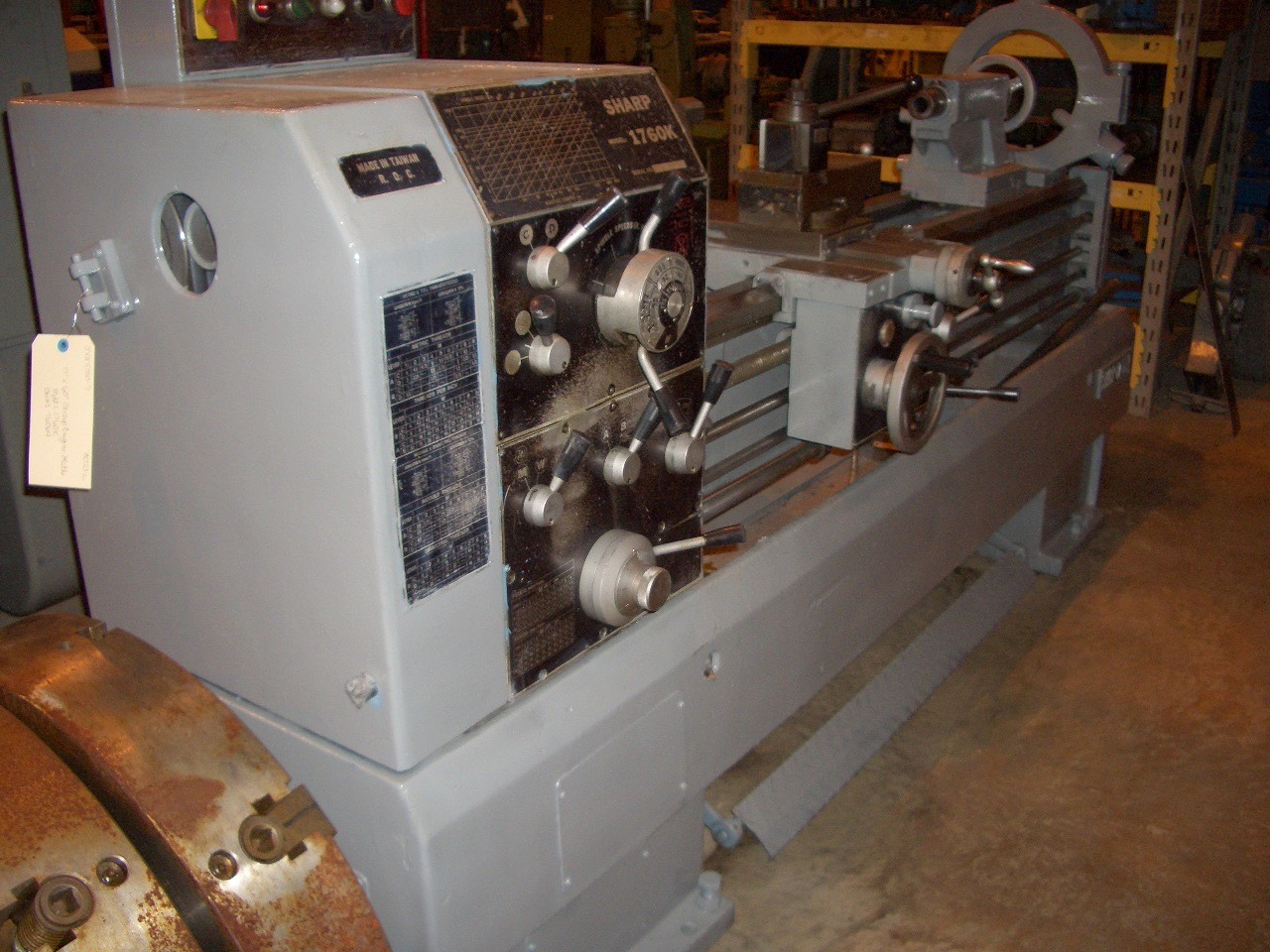 17" x 60" SHARP, 1800 RPM, 2.5" BORE, INCH/METRIC, TOOL POST, STEADY REST