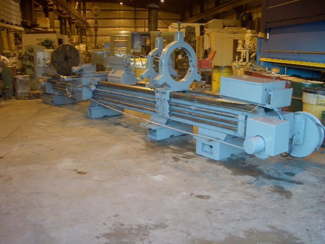32" X 200" BOEHRINGER-VDF ENGINE LATHE, 44" GAP,  5" HOLE, 5.6-1120 RPM, 33 HP, 12"/ 20" ROLLER S.R., 28" 4-JAW CHUCK, INCH/METRIC THREAD