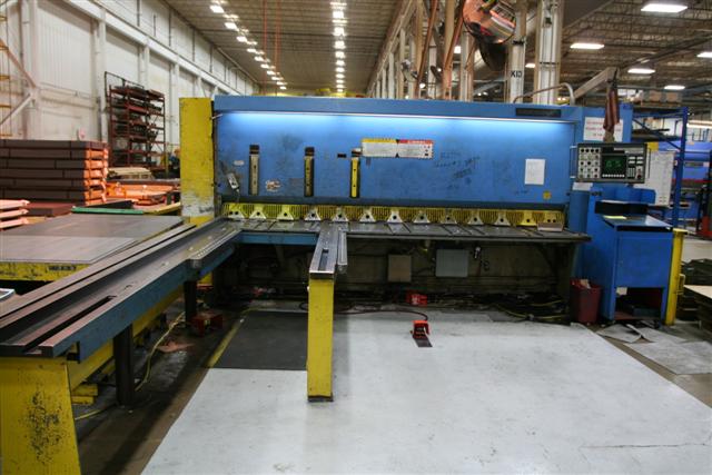 3/8" X 12 CINCINNATI CNC HYD SHEAR, MODEL 375X12, 9"-13' FRONT GAUGING, REAR GAUGING, CIN SHEAR CONTROL,  1991