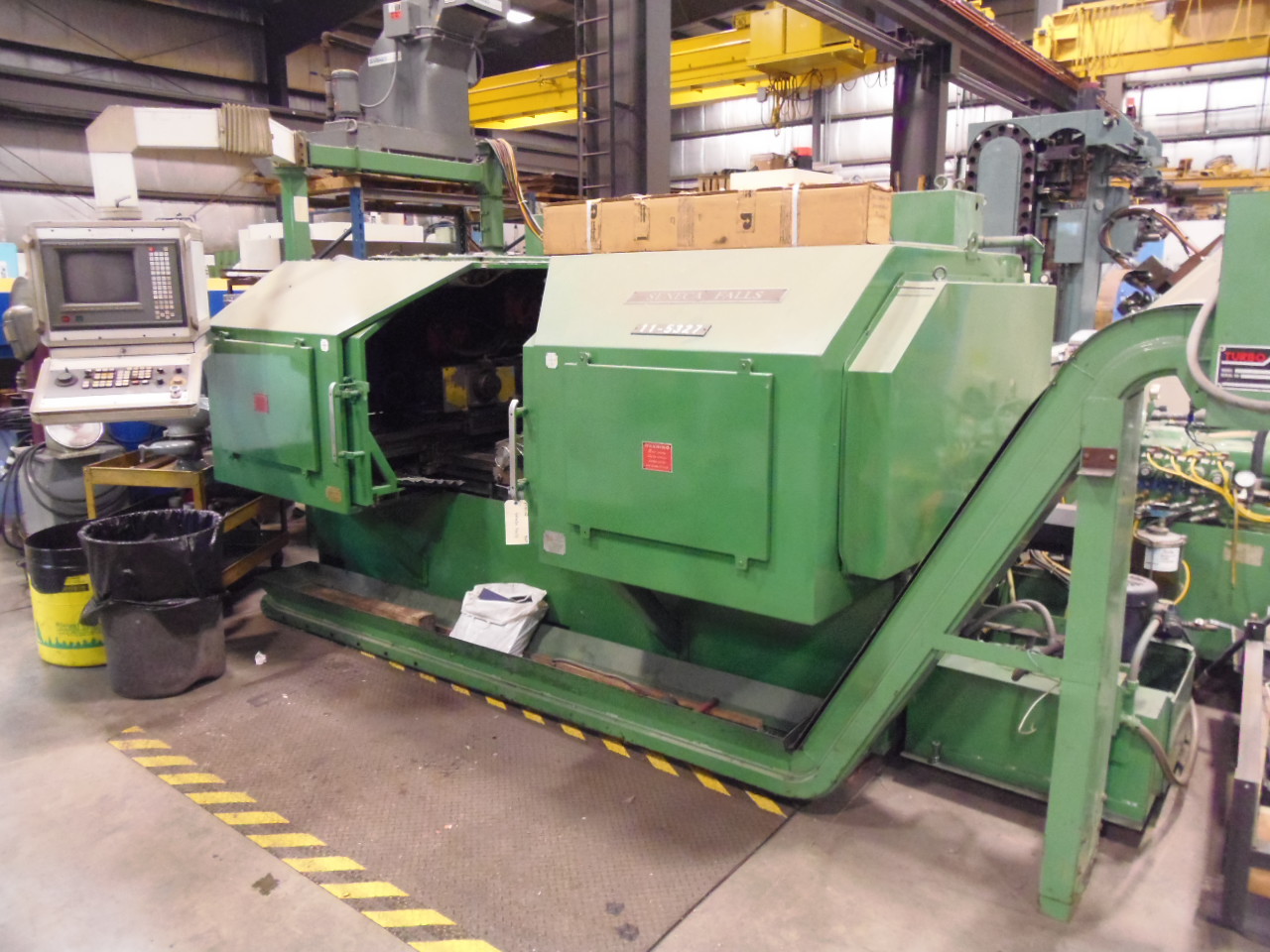 SENECA FALLS EW100-40, 6 HEADS, CNC FACING/CENTERING & CHAMFERING, 12" X 40" CAPACITY, 30" SWING, FANUC 16TT CONTROL