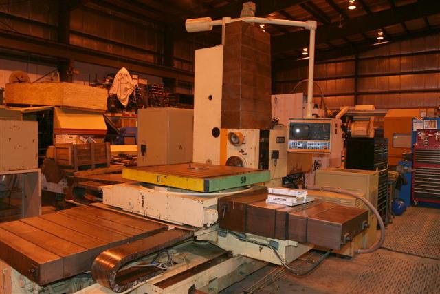 4" UNION BFT 105, 50 TAPER, X-69", Y-49", Z-49", SPINDLE 19", 34 HP, HEIDENHAIN TNC 355 CTRL, 48" x 54" ROTARY TBL, 1990