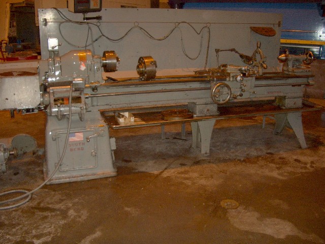 16" X 80" SOUTH BEND LATHE, HARDENED WAYS, 2 AXIS D R O, 3 AND 4 JAW CHUCK, STEADY REST