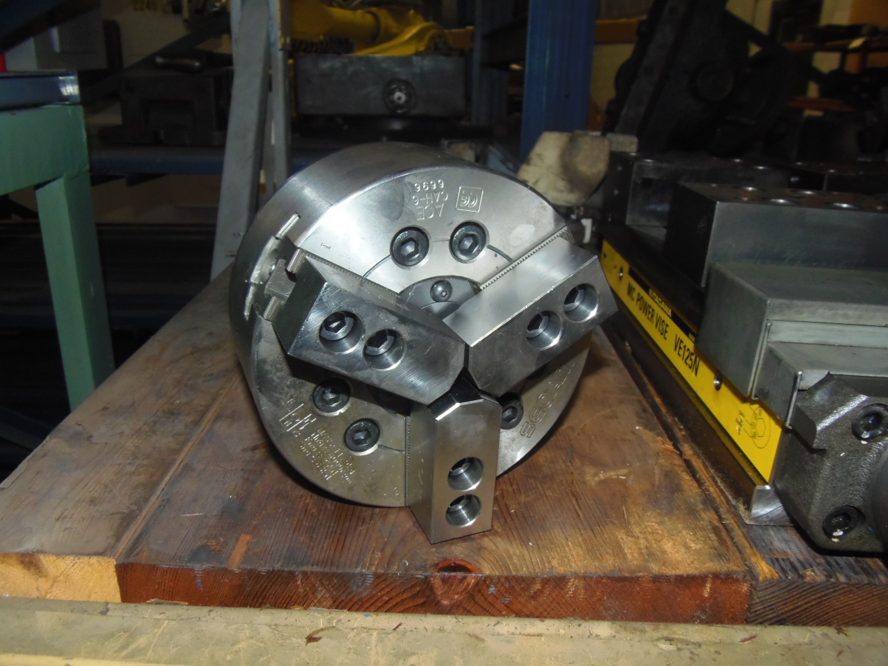 6.5" SEOAM 3 JAW POWER CHUCK, MODEL CAH-6, 6000 RPM, UNUSED