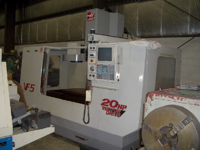 HAAS VF 5, 40 TAPER, COOLANT THRU, PROGRAMMABLE COOLANT, RIGID TAP, CHIP AUGER, 1999