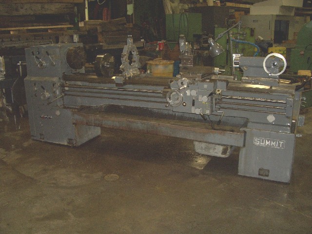19" x 80" SUMMIT ENGINE LATHE, 27" SWING IN GAP, 4.125" SPINDLE BORE, STEADY REST,  FOLLOW REST, CHUCK, IN/MM THREADING