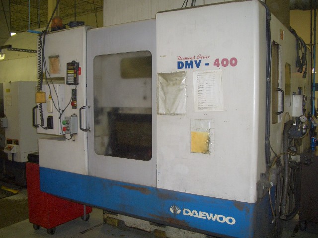 DAEWOO DMV400, CNC VERTICAL MACHINING CENTER, FANUC 18M, 2 PALLET, CAT 40, 30 TOOLS, RIGID TAP,1998