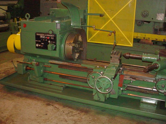 WARNER AND SWASEY 4-A TURRET LATHE M-3550, 75 HP, 24" 3 AND 4 JAW CHUCK, 9 1/4" BORE, TAPER, 1980