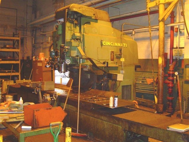 CINCINNATI VERTICAL HYDROTEL , 120" X-TRAVEL, 50 TAPER, 20 HP, COOLANT, 1964