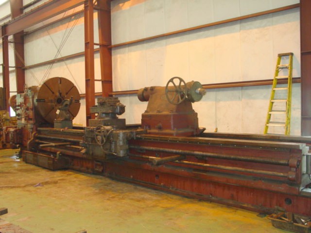 64"/117" x 317" CRAVEN HEAVY DUTY SLIDING GAP BED LATHE, 62" 4 JAW CHUCK, 56" OVER CROSS SLIDE