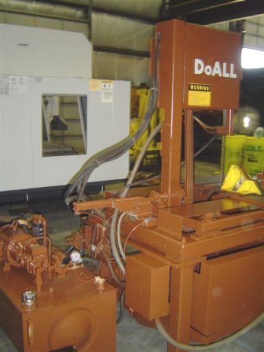 14" X 14" DO-ALL AUTOMATIC TILT-FRAME VERTICAL BAND SAW, HYDRAULIC VICE, ROLLER FEED TABLE,1979