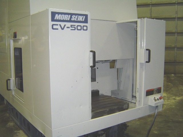 MORI SEIKI CV500A, VERTICAL MACHINING CENTER, 20.08" X, Y, Z, 21.7" x 29.5" TWIN PALLET, 25 ATC, 12,000 RPM, MSC-803 CNC, THRU SPINDLE COOLANT,1997