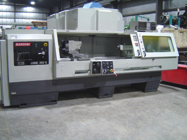 20"/10" X 80" NARDINI LOGIC 250G, FANUC 20T CONTROL, 3" HOLE, 8 POSITION TURRET, 20-3000 RPM, 1997