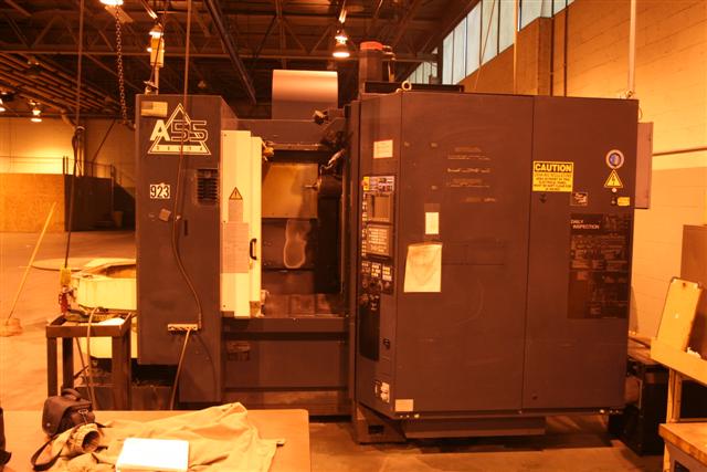makino a55, 1999, 15.7" pallets, 22" X 22" X 22", 14,000 rpm, thru spindle coolant, 1 degree index, 60 atc, fanuc 16mi control