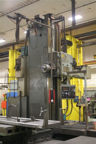 5 IN. GRAY BORING MILL, 126 IN. VERT., 33 FT. HORIZONTAL, DYNAPATH DELTA 20 CNC CONTROL, RESCRAPED 2002,