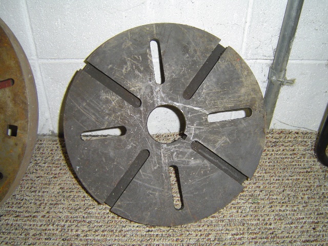 14"  FACE PLATE, 1 3/4" THICK, 2 3/8" CENTER BORE W/KEYWAY