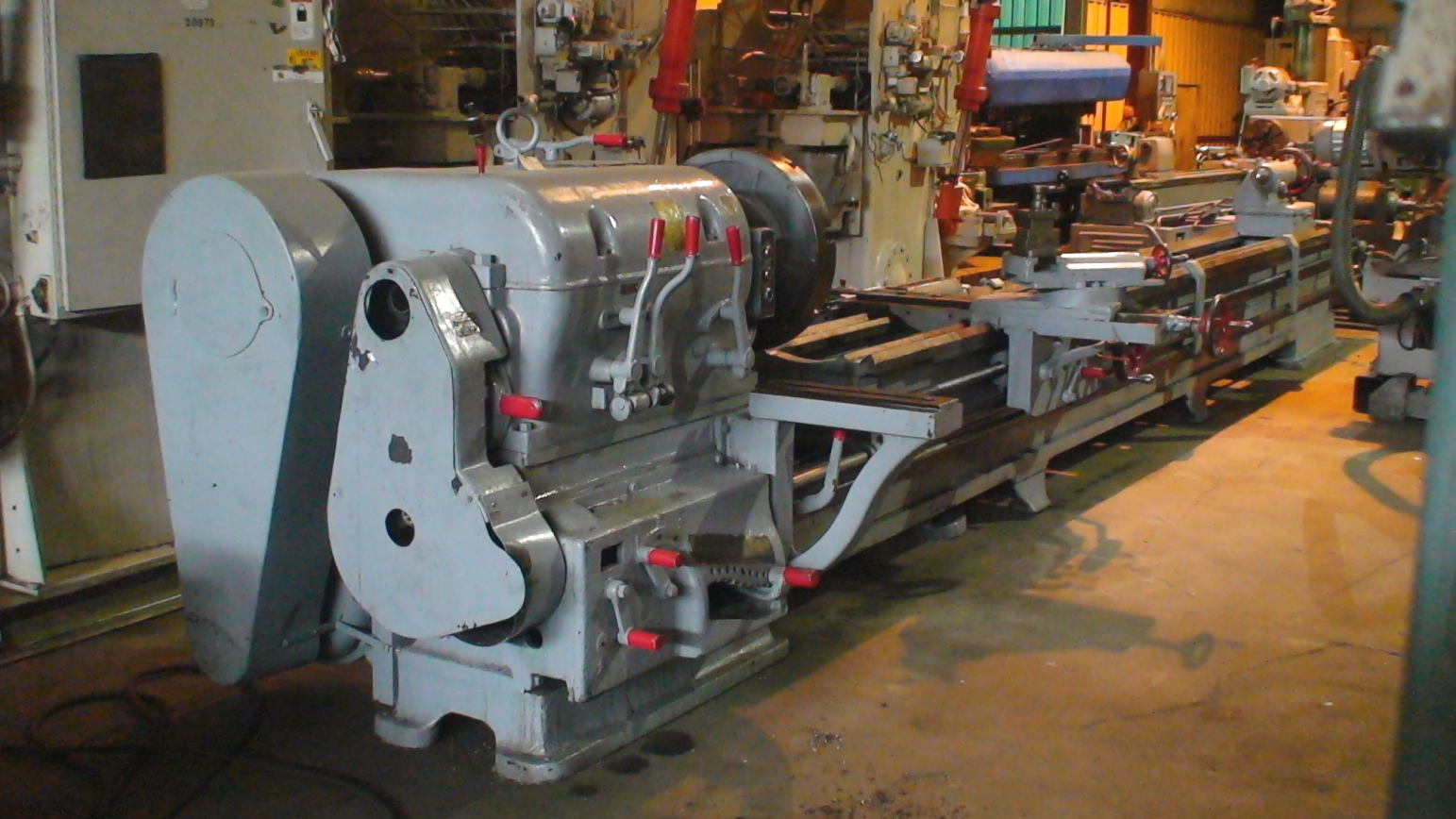 29"/55" x 20'/32' NEBEL SLIDING GAP BED LATHE, 29" SWING X 20FT. CLOSED, 55" X 32 FT. OPEN, 20" SWING OVER CROSSLIDE