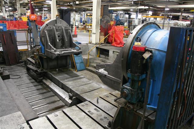 40"EIMELDINGEN, VERTICAL CNC ROTARY TABLE WITH TAILSTOCK ON 100" SLIDE, 1992, 26,000 LB CAP.