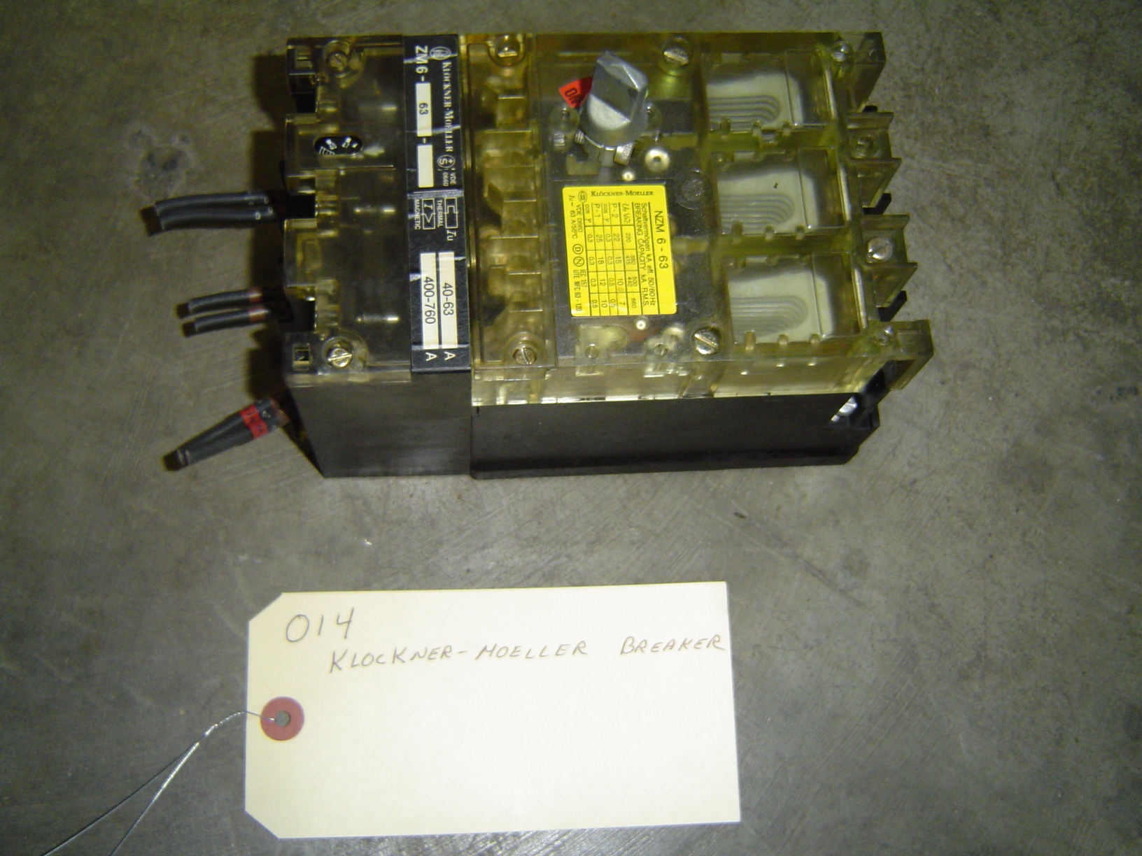 KLOCKNER - MOELLER  BREAKER  NZM6-63
