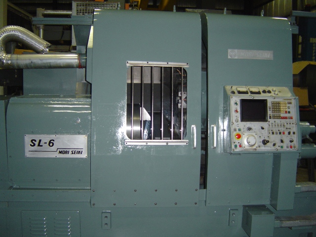 MORI SEIKI SL-6B, 35" SWING, 22" OVER CARRIAGE, FANUC 6T,  18" 3 JAW CHUCK, 6.46" BORE, 12 STATION TURRET, CHIP, AEROSPACE MACHINE