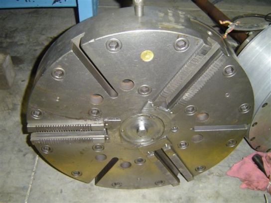 24"  HYDRAULIC 3 JAW CHUCK, A1-11 SPINDLE MOUNT, LOGANSPORT ACTUATOR, OFF OF A W&S SC-25