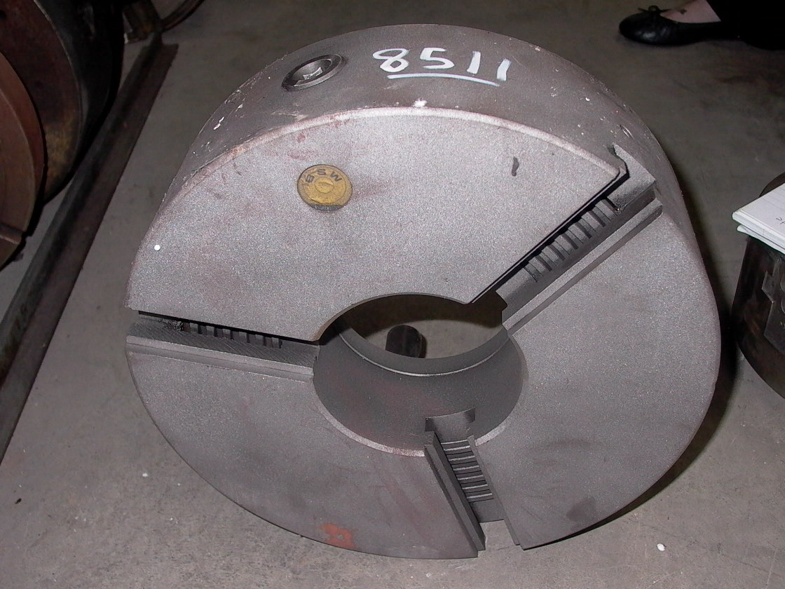15" 3 jaw scroll chuck, b s w, 5.25" spindle bore, d1-11