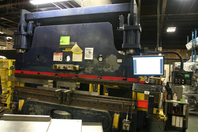230 TON CINCINNATI AUTOSHAPE, 12'/10'6", 6 AXIS BACKGUAGE, CROWNING, POWER CLAMPING, FLUSH FLOOR MOUNT