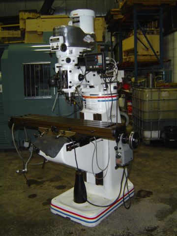 BRIDGEPORT, 9" x 48" TBL, 32"-X, 12"-Y, 5" QUILL, 16" KNEE, 2 HP, 3.25" QUILL DIA., 2000