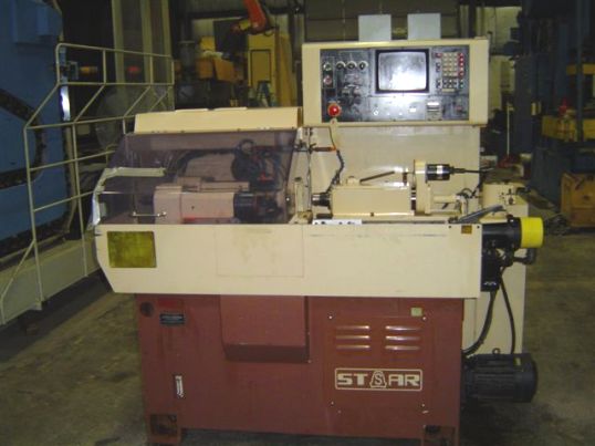  0.625" Dia. Star JNC-16 CNC SWISS TYPE LATHE, Fanuc 2T, 3 spindle endworking