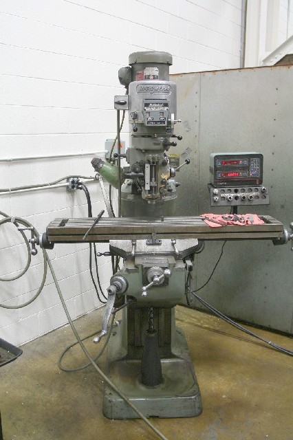 BRIDGEPORT, 9" x 48" TBL, 32"-X, 12"-Y, 5" QUILL, 16" KNEE, 2 HP, 3.25" QUILL DIA.
