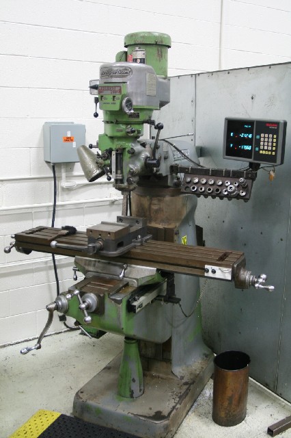 BRIDGEPORT, 9" x 48" TBL, 32"-X, 12"-Y, 5" QUILL, 16" KNEE, 2 HP, 3.25" QUILL DIA.