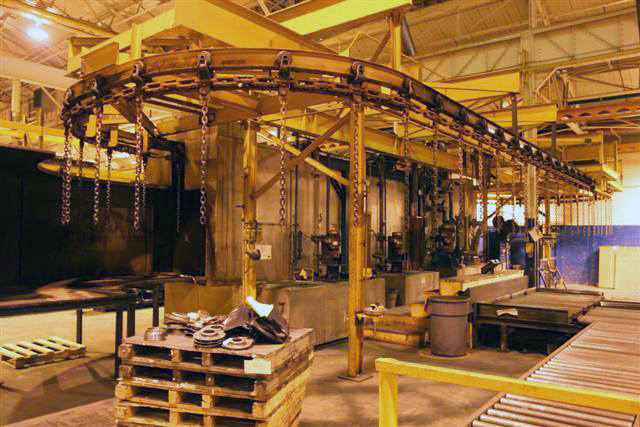 3 STAGE PASS THRU WASHER, STAINLESS, 54" X 50" OPENING, HAS, 130' MONORAIL, LIFT TABLES