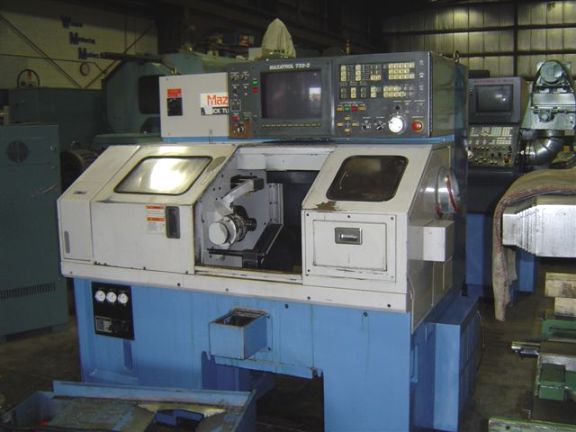 MAZAK QT-8N, MAZ. T-32-2, 17" SW, 12"CC, 6000 RPM, 10 HP, TOOL SETTER, TAILSTOCK, PARTS CATCHER, 90