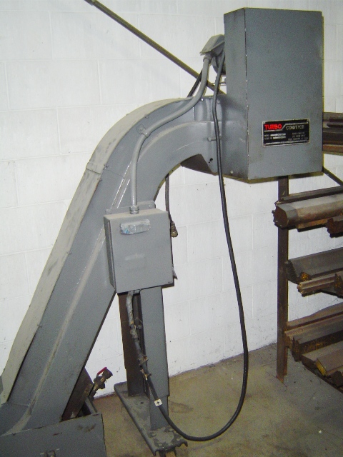 8" X 60" TURBO CHIP CONVEYOR, 20"W X 120"L, 11" OPENING