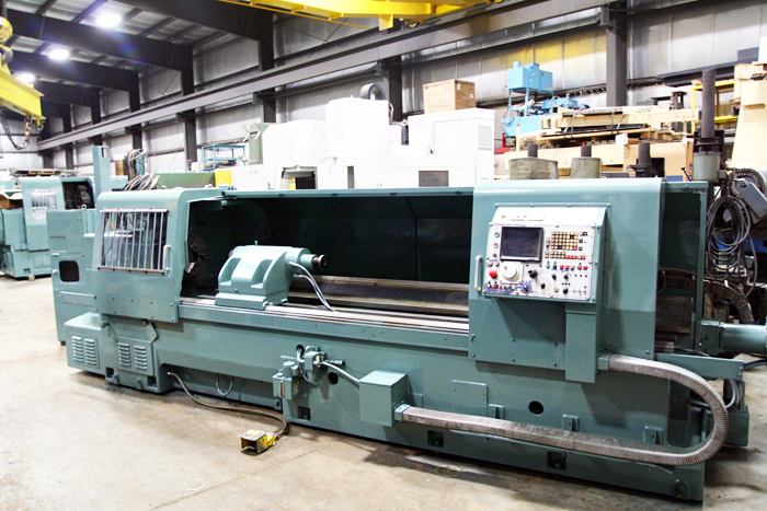 MORI SEIKI TL-5A, CNC LATHE, 18" X 122 " FANUC 6T CONTROL, 3" SPINDLE BORE, 12" AIR CHUCK, 12" S.R., CHIP CONVEYOR, 