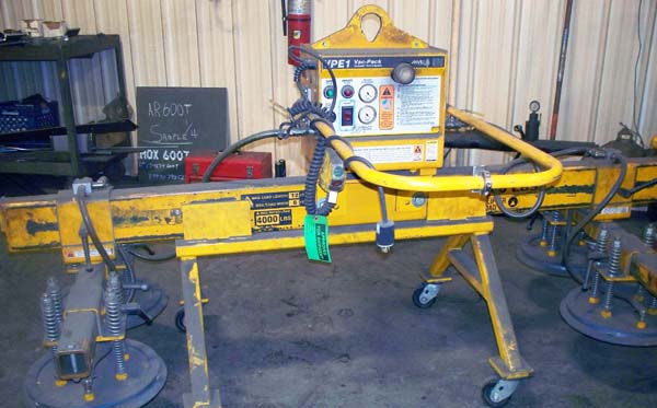 ANVER VPE-1 VAC-PAC LIFTER, 4000 LBS, 12 FT X 6 FT, VAC-GUARD CONTROL SYSTEM
