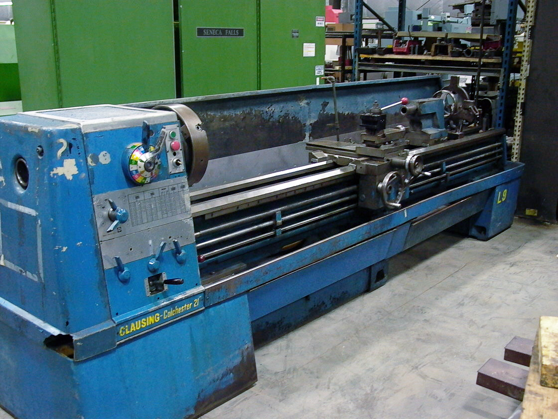 21" X 124" CLAUSING ENGINE LATHE, 3.5" SPINDLE BORE, 15" OCS, 18-1400 RPM, 1979